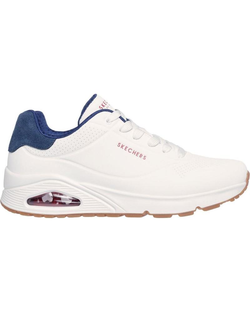 SKECHERS TÊNIS CASUAL SKECHERS 183004 MASCULINO BRANCO E AZUL BLANCO Y AZUL M