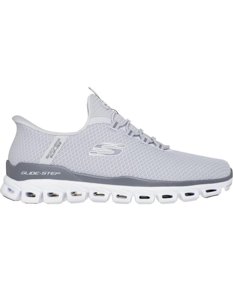 SKECHERS TÊNIS CASUAL MASCULINO SKECHERS 233010, AZUL MARINHO E CINZA GRIS