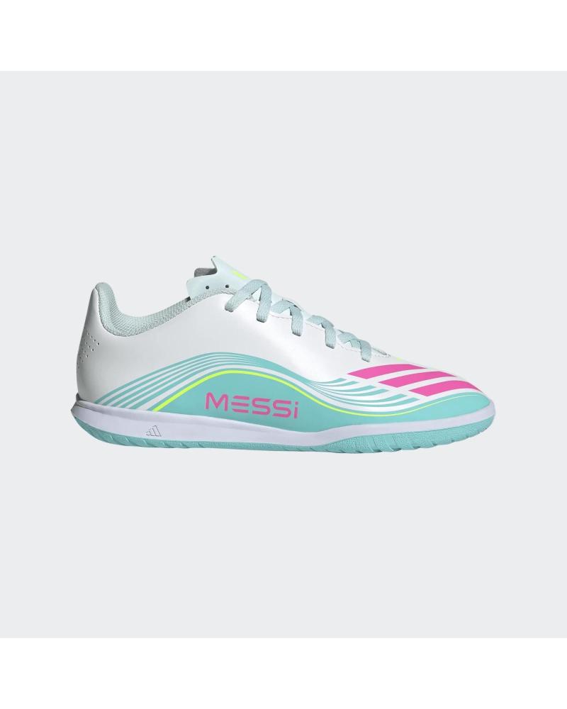 ADIDAS CHUTEIRAS ADIDAS F50 MESSI CLUB IN J INDOOR FUTEBOL BRANCO-AZUL BLANCO-AZUL