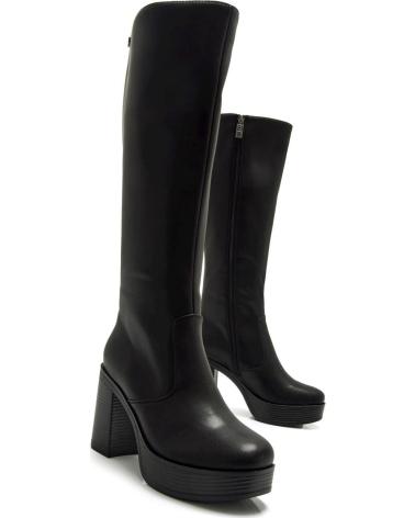 MTNG BOTAS DE SALTO ALTO COM PLATAFORMA MUSTANG 50522 FEMININAS NEGRO