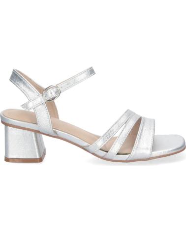 PUNTOSALAO SANDALIAS DE FIESTA PLATEADAS PUNTOSALAO PARA MUJER, TACÓN MEDIO CÓMODORA 