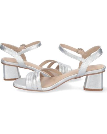 PUNTOSALAO SANDALIAS DE FIESTA PLATEADAS PUNTOSALAO PARA MUJER, TACÓN MEDIO CÓMODORA 