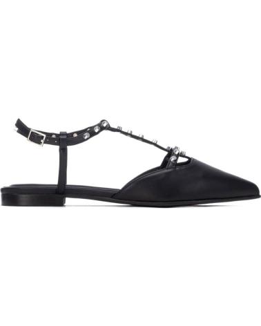 REFRESH BALLERINE DONNA REFRESH NERO CON CINTURINI E BORCHIE NEGRO