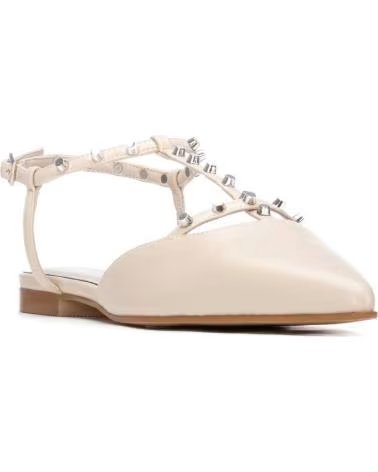 REFRESH BAILARINAS REFRESH 175070 BEIGE CON T-STRAP Y ADORNOS BEIGE