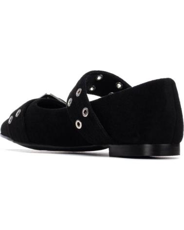 REFRESH BAILARINAS NEGRAS CON DOBLE HEBILLA Y TACHUELAS NEGRO