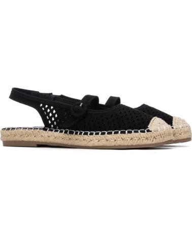 REFRESH ALPARGATAS CON TIRA TRASERA Y DISEÑO CALADO PARA MUJER NEGRO