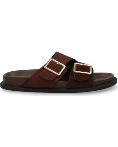 SPORT3PUNTO0 SANDALIAS DE CUERO MARRÓN CON DOBLE HEBILLA VARIOS COLORES