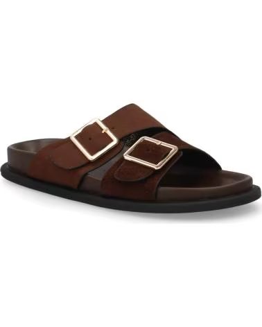 SPORT3PUNTO0 SANDALIAS DE CUERO MARRÓN CON DOBLE HEBILLA VARIOS COLORES