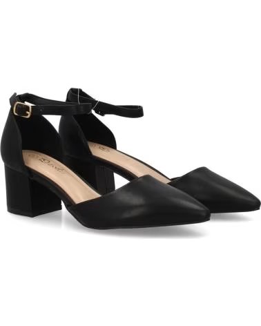 SPORT3PUNTO0 ZAPATOS DE TACÓN NEGRO PUNTA FINA CON CORREA AL TOBILLO VARIOS COLORES