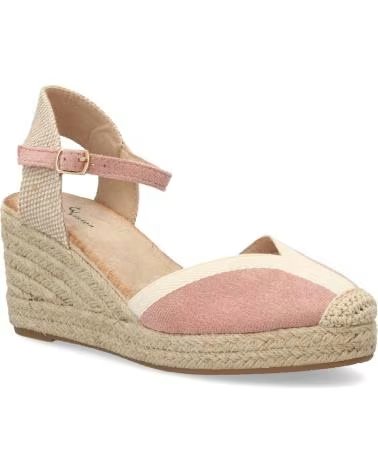 SPORT3PUNTO0 ESPADRILLES CUÑA MUJER ROSA Y BEIGE CON TIRA AL TOBILLO VARIOS COLORES