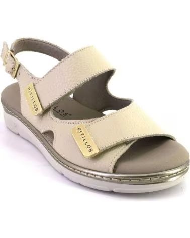 PITILLOS SANDALIAS DE PIEL PARA MUJER PITILLOS 11000 COLOR CREMA CREMA