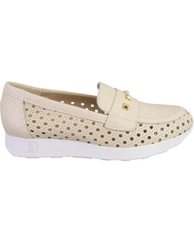 PITILLOS MOCASINES DE MUJER PITILLOS PIEL CREMA CREMA