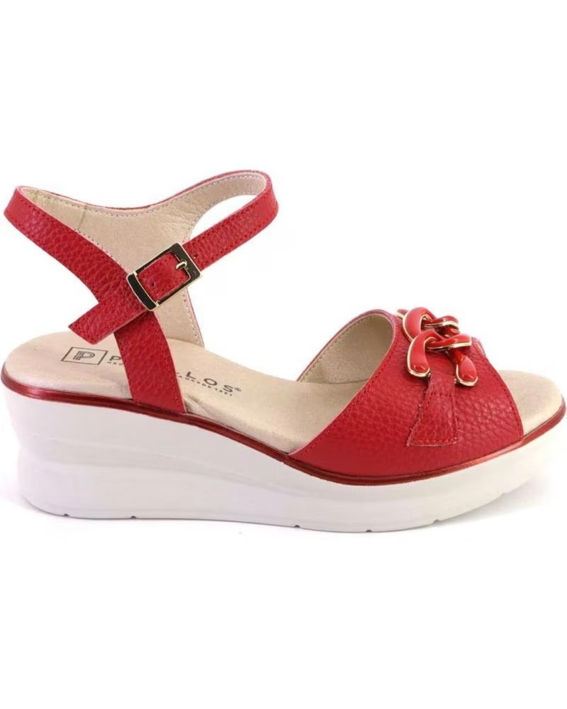 PITILLOS SANDALIAS DE MUJER PITILLOS DE PIEL ROJA ROJO