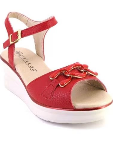 PITILLOS SANDALIAS DE MUJER PITILLOS DE PIEL ROJA ROJO