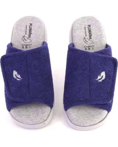 PLUMAFLEX PLUMAFLEX ZAPATILLAS DE CASA PARA MUJER CON CIERRE DE VELCRO AZUL MARINO
