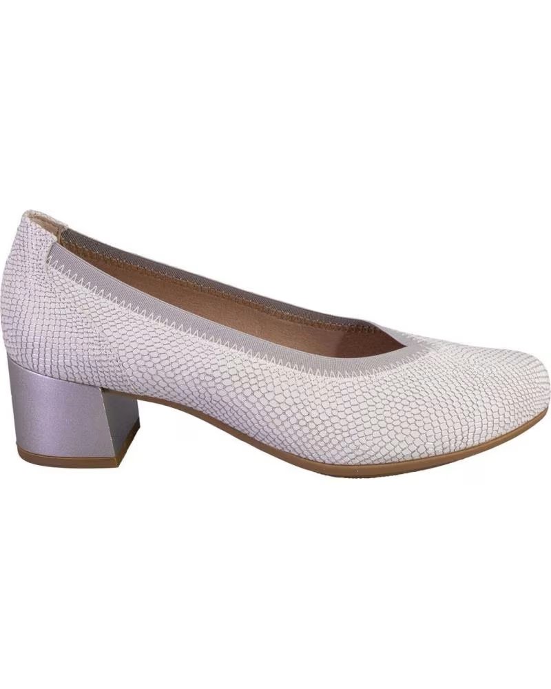 PITILLOS ZAPATOS DE MUJER PITILLOS PIEL PLATA TACÓN BLOQUE PLATA