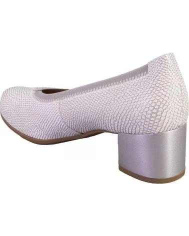 PITILLOS ZAPATOS DE MUJER PITILLOS PIEL PLATA TACÓN BLOQUE PLATA