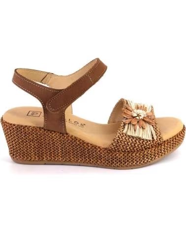 PITILLOS SANDALIAS DE CUÑA DE CUERO PARA MUJER CUERO