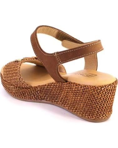 PITILLOS SANDALIAS DE CUÑA DE CUERO PARA MUJER PITILLOS 11263 CUERO