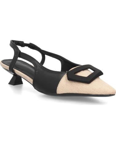 SPORT3PUNTO0 ZAPATOS DE TACÓN DESTALONADOS NEGROS Y BEIGE CON HEBILLA VARIOS COLORES