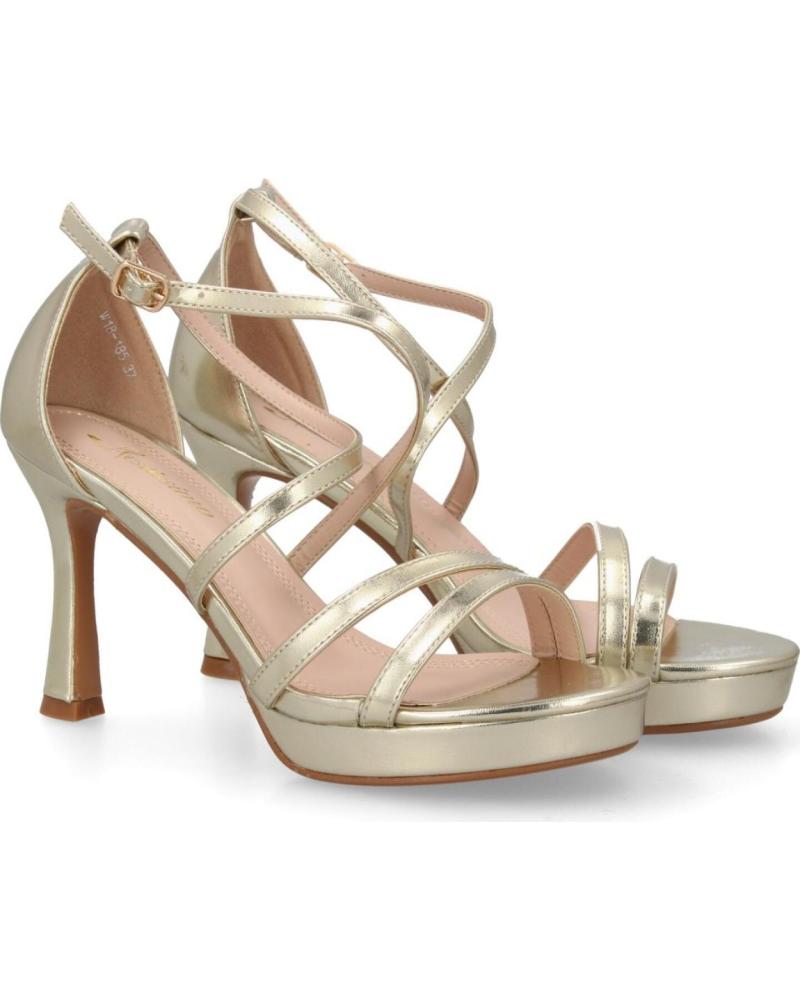 SPORT3PUNTO0 SANDALIAS DE TACÓN ALTO DORADAS CON TIRAS CRUZADAS VARIOS COLORES