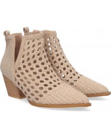 SPORT3PUNTO0 BOTAS DE CANO CURTO FEMININAS YZ23-110B BEGE COM DESIGN VAZADO E SALTO VARIOS COLORES
