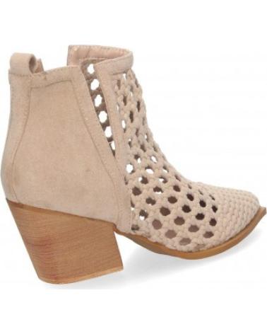 SPORT3PUNTO0 BOTAS DE CANO CURTO FEMININAS YZ23-110B BEGE COM DESIGN VAZADO E SALTO VARIOS COLORES