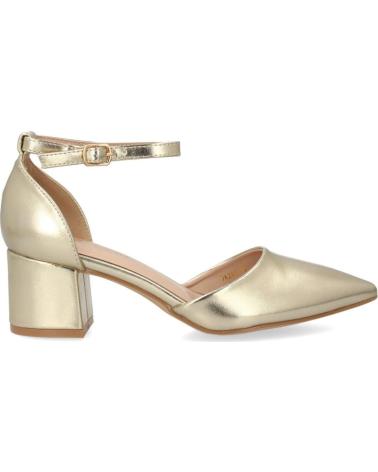 PUNTOSALAO ZAPATOS DORADOS DE TACÓN CÓMODO PARA MUJER YK265265