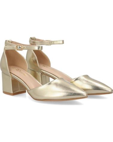 PUNTOSALAO ZAPATOS DORADOS DE TACÓN CÓMODO PARA MUJER YK265265