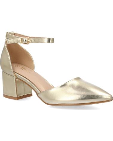 PUNTOSALAO ZAPATOS DORADOS DE TACÓN CÓMODO PARA MUJER YK265265
