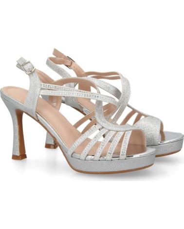 PUNTOSALAO SANDALIAS PLATEADAS DE MUJER CON TIRAS FINAS Y TACÓN FINO MUJ