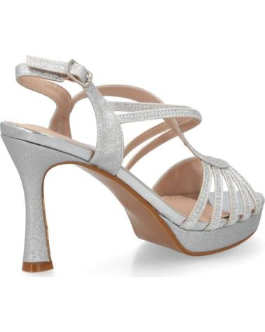 PUNTOSALAO SANDALIAS PLATEADAS DE MUJER CON TIRAS FINAS Y TACÓN FINO MUJ