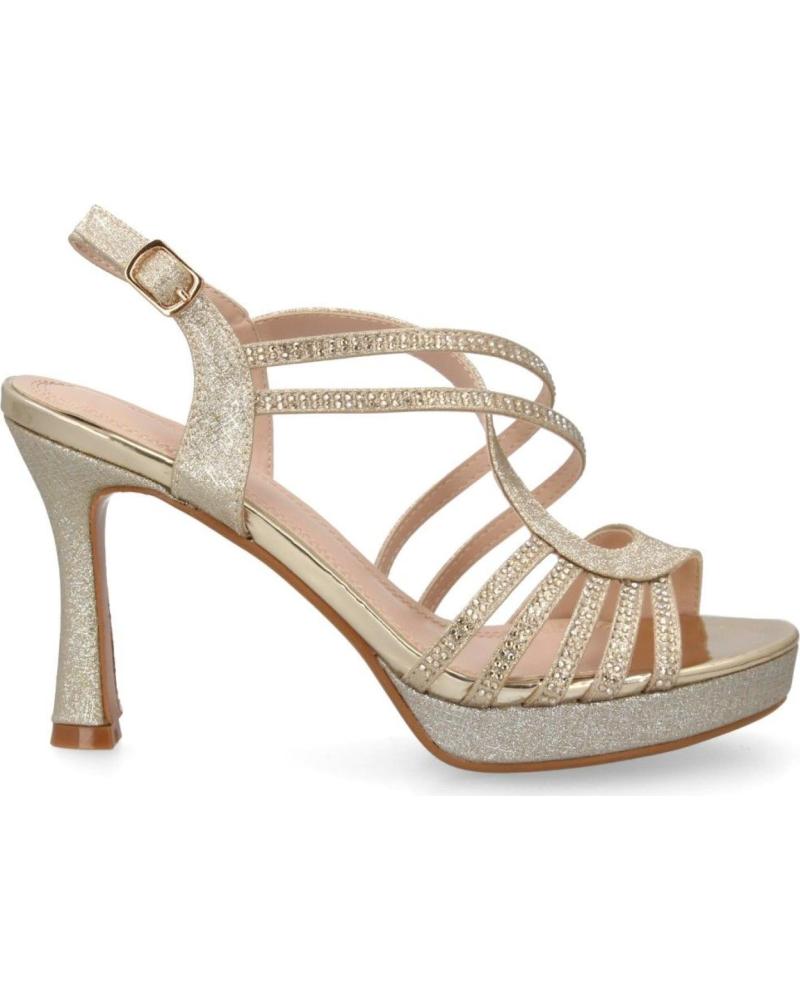 PUNTOSALAO SANDALIAS DE MUJER PUNTOSALAO DORADAS DE TACÓN FINO CON PALA DE TIRASJER