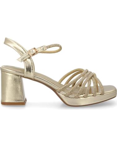 PUNTOSALAO SANDALIAS DORADAS DE MUJER CON TACÓN ANCHO Y PALA TRENZADANZA