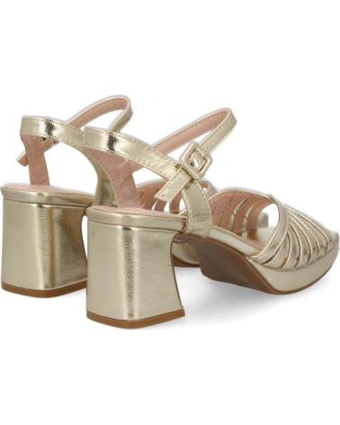 PUNTOSALAO SANDALIAS DORADAS DE MUJER CON TACÓN ANCHO Y PALA TRENZADANZA