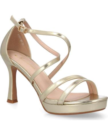 PUNTOSALAO SANDALIAS DE FIESTA DORADAS DE TACÓN MEDIO CON TIRAS PARA MUJER MUJ