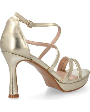 PUNTOSALAO SANDALIAS DE FIESTA DORADAS DE TACÓN MEDIO CON TIRAS PARA MUJER MUJ