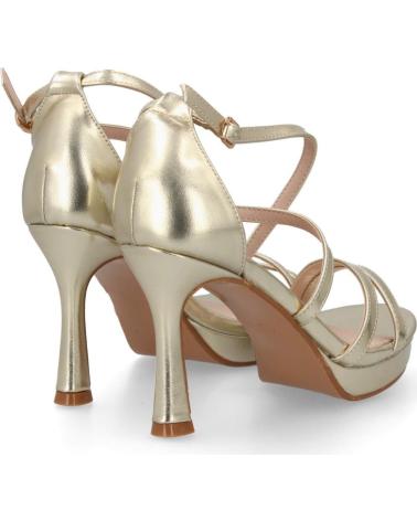PUNTOSALAO SANDALIAS DE FIESTA DORADAS DE TACÓN MEDIO CON TIRAS PARA MUJER MUJ