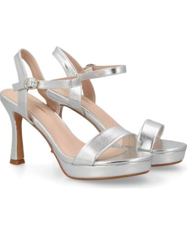 PUNTOSALAO SANDALIAS DE FIESTA PLATEADAS DE TACÓN MEDIO PARA MUJER178
