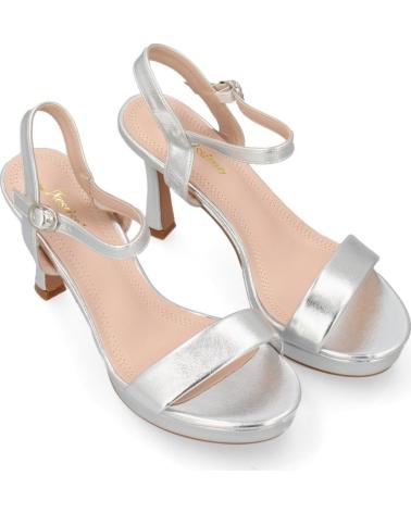 PUNTOSALAO SANDALIAS DE FIESTA PLATEADAS DE TACÓN MEDIO PARA MUJER178