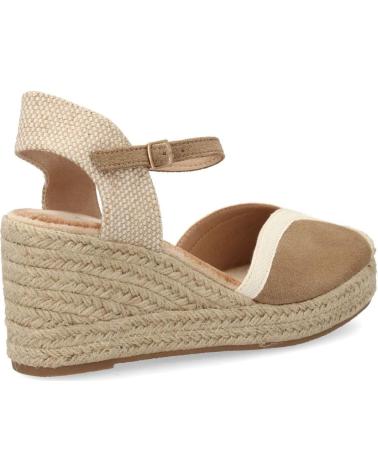 PUNTOSALAO SANDALIAS DE CUÑA PARA MUJER PUNTOSALAO CON HEBILLA EN YUTE COLOR CAQUI TF