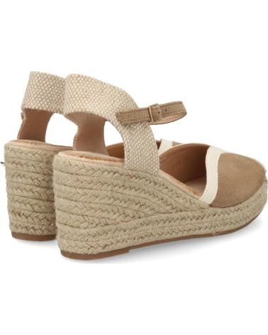 PUNTOSALAO SANDALIAS DE CUÑA PARA MUJER PUNTOSALAO CON HEBILLA EN YUTE COLOR CAQUI TF