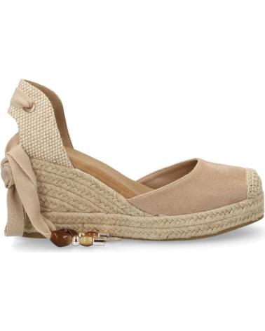 PUNTOSALAO SANDALIAS DE CUÑA DE ESPARTO PARA MUJER CON LAZOS, COLOR BEIGER B