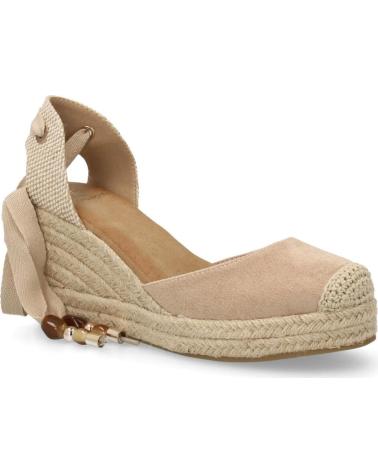 PUNTOSALAO SANDALIAS DE CUÑA DE ESPARTO PARA MUJER CON LAZOS, COLOR BEIGER B