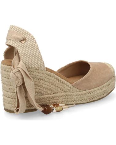 PUNTOSALAO SANDALIAS DE CUÑA DE ESPARTO PARA MUJER CON LAZOS, COLOR BEIGER B