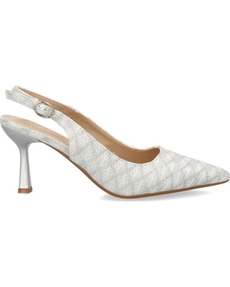 PUNTOSALAO ZAPATOS DE VESTIR PLATEADOS DESTALONADOS PARA MUJER CON TACÓN MEDIO DE 