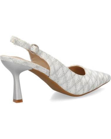 PUNTOSALAO ZAPATOS DE VESTIR PLATEADOS DESTALONADOS PARA MUJER CON TACÓN MEDIO DE 