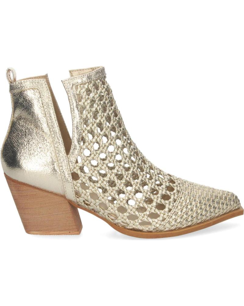 PUNTOSALAO BOTINES DORADOS DE TACÓN CON DISEÑO CALADO ENTRELAZADOAZA