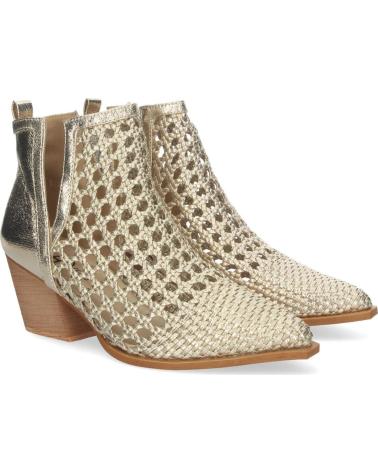 PUNTOSALAO BOTINES DORADOS DE TACÓN CON DISEÑO CALADO ENTRELAZADOAZA