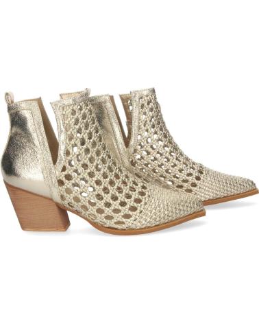 PUNTOSALAO BOTINES DORADOS DE TACÓN CON DISEÑO CALADO ENTRELAZADOAZA